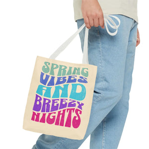 Breezy Nights Tote Bag – Retro Polyester - Dipaliz - Tote Bags