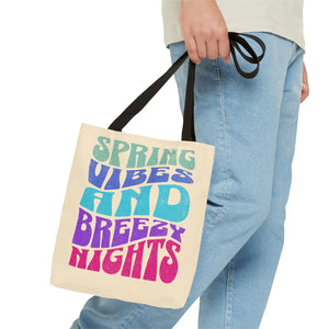 Breezy Nights Tote Bag – Retro Polyester - Dipaliz - Tote Bags