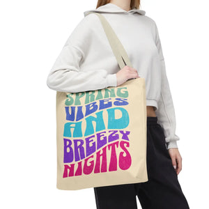 Breezy Nights Tote Bag – Retro Polyester - Dipaliz - Tote Bags