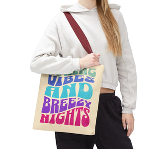 Breezy Nights Tote Bag – Retro Polyester - Dipaliz - Tote Bags