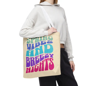 Breezy Nights Tote Bag – Retro Polyester - Dipaliz - Tote Bags