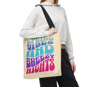 Breezy Nights Tote Bag – Retro Polyester - Dipaliz - Tote Bags