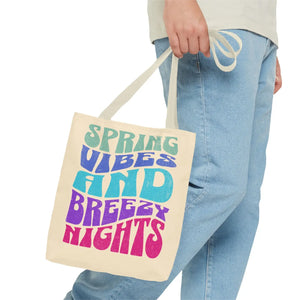 Breezy Nights Tote Bag – Retro Polyester - Dipaliz - Tote Bags