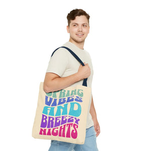 Breezy Nights Tote Bag – Retro Polyester - Dipaliz - Tote Bags