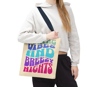 Breezy Nights Tote Bag – Retro Polyester - Dipaliz - Tote Bags