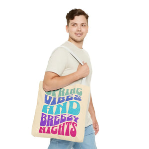 Breezy Nights Tote Bag – Retro Polyester - Dipaliz - Tote Bags