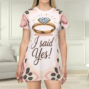 Wedding Party T-shirt Dress - Bridal Proposal Celebration - Dipaliz - Xs - Dresses
