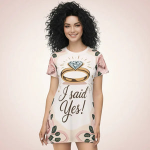 Bridal Proposal T-shirt Dress – Wedding Party - Dipaliz - Dresses - Xs