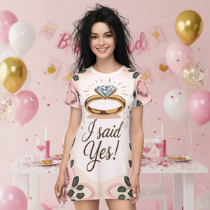 Bridal Proposal T-shirt Dress – Wedding Party - Dipaliz - Dresses - Xs