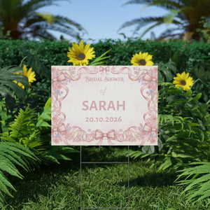 Personalized Bridal Shower Yard Sign – Pink Floral - Dipaliz - Sidewalk & Signs