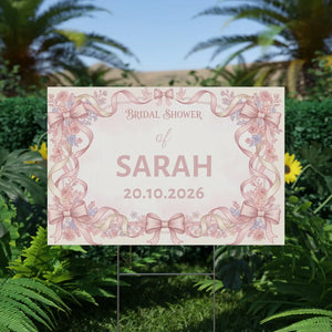 Personalized Bridal Shower Yard Sign – Pink Floral - Dipaliz - Sidewalk & Signs