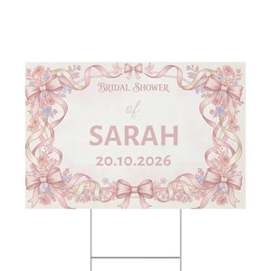 Personalized Bridal Shower Yard Sign – Pink Floral - Dipaliz - Sidewalk & Signs