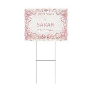 Personalized Bridal Shower Yard Sign – Pink Floral - Dipaliz - Sidewalk & Signs