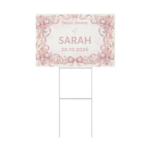Personalized Bridal Shower Yard Sign – Pink Floral - Dipaliz - Sidewalk & Signs
