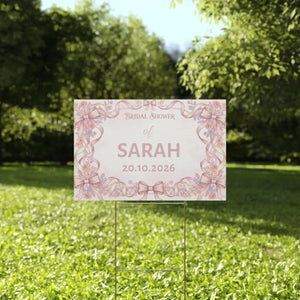 Personalized Bridal Shower Yard Sign – Pink Floral - Dipaliz - Sidewalk & Signs