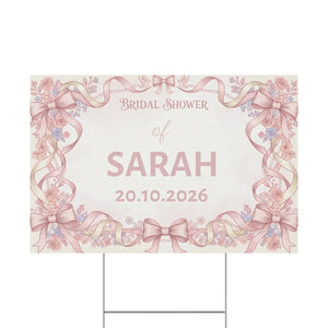 Personalized Bridal Shower Yard Sign – Pink Floral - Dipaliz - Sidewalk & Signs