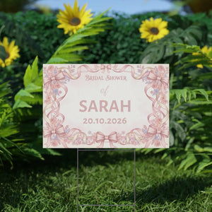 Personalized Bridal Shower Yard Sign – Pink Floral - Dipaliz - Sidewalk & Signs