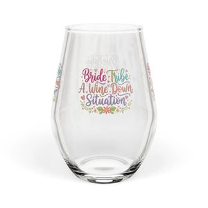 Floral Stemless Wine Glass - Bride Tribe Party - Dipaliz - Glasses