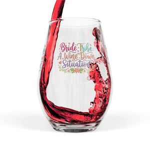 Floral Stemless Wine Glass - Bride Tribe Party - Dipaliz - Glasses