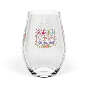 Floral Stemless Wine Glass - Bride Tribe Party - Dipaliz - Glasses