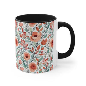 Flowers Accent Coffee Mug - Vibrant Daily Brew Essential - Dipaliz - Mugs