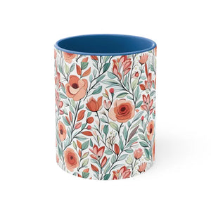 Flowers Accent Coffee Mug - Vibrant Daily Brew Essential - Dipaliz - Mugs