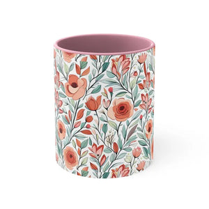 Flowers Accent Coffee Mug - Vibrant Daily Brew Essential - Dipaliz - Mugs