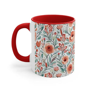 Flowers Accent Coffee Mug - Vibrant Daily Brew Essential - Dipaliz - Mugs