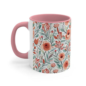 Flowers Accent Coffee Mug - Vibrant Daily Brew Essential - Dipaliz - Mugs