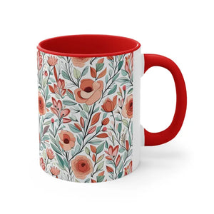 Flowers Accent Coffee Mug - Vibrant Daily Brew Essential - Dipaliz - Mugs