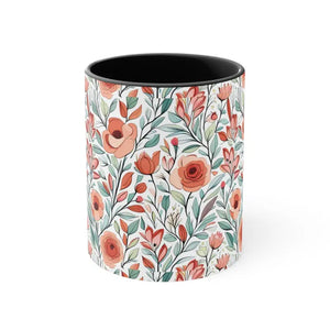 Flowers Accent Coffee Mug - Vibrant Daily Brew Essential - Dipaliz - Mugs
