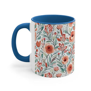Flowers Accent Coffee Mug - Vibrant Daily Brew Essential - Dipaliz - Mugs