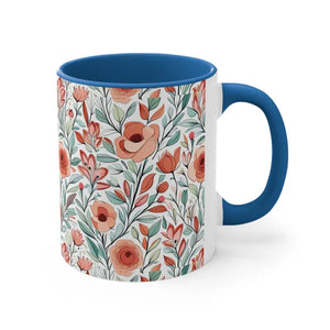 Flowers Accent Coffee Mug - Vibrant Daily Brew Essential - Dipaliz - Mugs