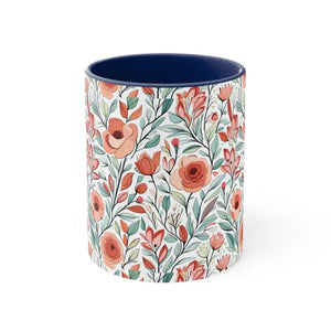 Flowers Accent Coffee Mug - Vibrant Daily Brew Essential - Dipaliz - Mugs