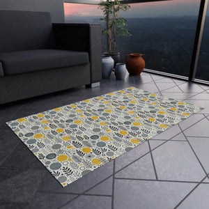 Floral Grey Outdoor Rug - Bright Patio Decor - Dipaliz - Rugs