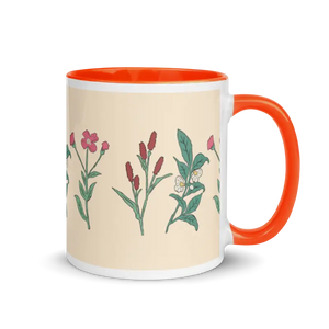 Floral Pink Ceramic Mug - Vibrant Energy Boost - Dipaliz - Orange - Mugs