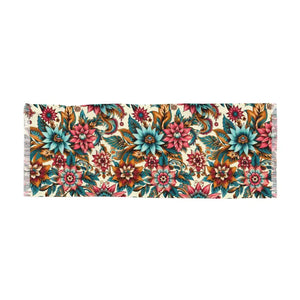 Chic Light Scarf with Bright Florals Lightweight Design - Dipaliz - 27’’ × 71’’ - Scarves & Shawls