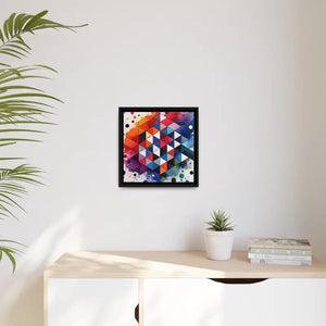 Colorful Geometric Matte Canvas Wall Art - Dipaliz - 14’’ x (square) / Black / 1.25’’ - Posters Prints & Visual Artwork