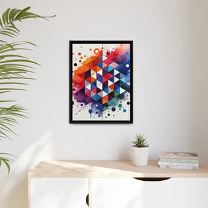 Colorful Geometric Matte Canvas Wall Art - Dipaliz - 18″ x 24″ (vertical) / Black / 1.25’’ - Posters Prints & Visual