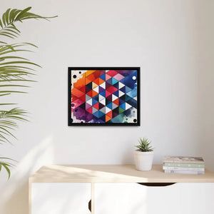 Colorful Geometric Matte Canvas Wall Art - Dipaliz - 20″ x 16″ (horizontal) / Black / 1.25’’ - Posters Prints & Visual