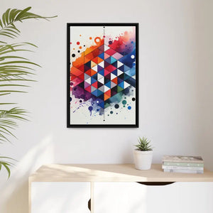 Colorful Geometric Matte Canvas Wall Art - Dipaliz - 20″ x 30″ (vertical) / Black / 1.25’’ - Posters Prints & Visual