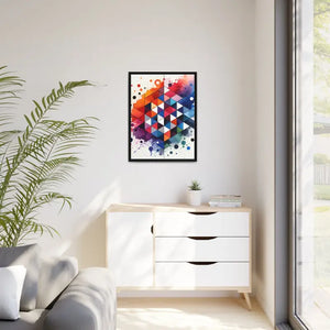 Colorful Geometric Matte Canvas Wall Art - Dipaliz - 24’’ x 32’’ (vertical) / Black / 1.25’’ - Posters Prints & Visual