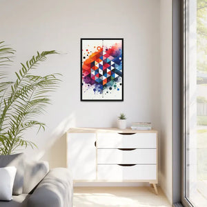Colorful Geometric Matte Canvas Wall Art - Dipaliz - 24″ x 36″ (vertical) / Black / 1.25’’ - Posters Prints & Visual