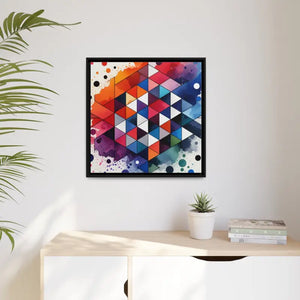 Colorful Geometric Matte Canvas Wall Art - Dipaliz - 24″ x (square) / Black / 1.25’’ - Posters Prints & Visual Artwork