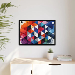 Colorful Geometric Matte Canvas Wall Art - Dipaliz - 30″ x 20″ (horizontal) / Black / 1.25’’ - Posters Prints & Visual