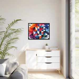 Colorful Geometric Matte Canvas Wall Art - Dipaliz - 32’’ x 24’’ (horizontal) / Black / 1.25’’ - Posters Prints &