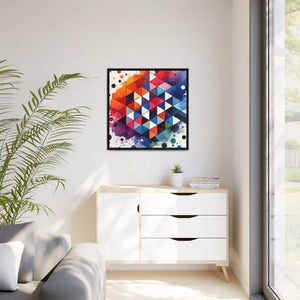 Colorful Geometric Matte Canvas Wall Art - Dipaliz - 32’’ x (square) / Black / 1.25’’ - Posters Prints & Visual Artwork