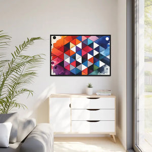 Colorful Geometric Matte Canvas Wall Art - Dipaliz - 48″ x 32″ (horizontal) / Black / 1.25’’ - Posters Prints & Visual