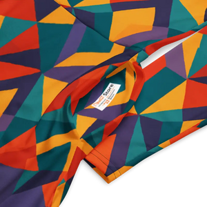 Bright Geometric Pattern Long Sleeve Midi Dress - Dipaliz - Dresses