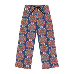 Bright Geometrical Pattern on Blue Women’s Pajama Pants (aop) - Pajamas